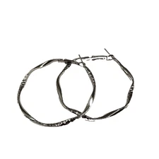 2-inch Twist Hoop Earrings Brass Plated Fashion Jewelry