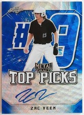 Zac Veen 2020 Leaf Metal Draft Picks Blue Wave Refractor #TP-ZV1 AUTO SP# 12/20