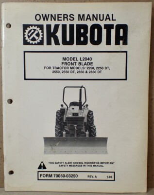 #ad #ad Vtg KUBOTA Parts amp; Service Manual Model L2040 Front Blade 2250 2850DT Tractors $13.15