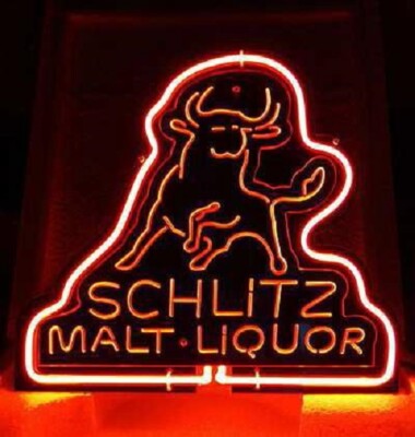 Joseph Schlitz Malt Liquor 3D Carved 14'' Neon Light Sign Lamp Bar Open Pub Decor