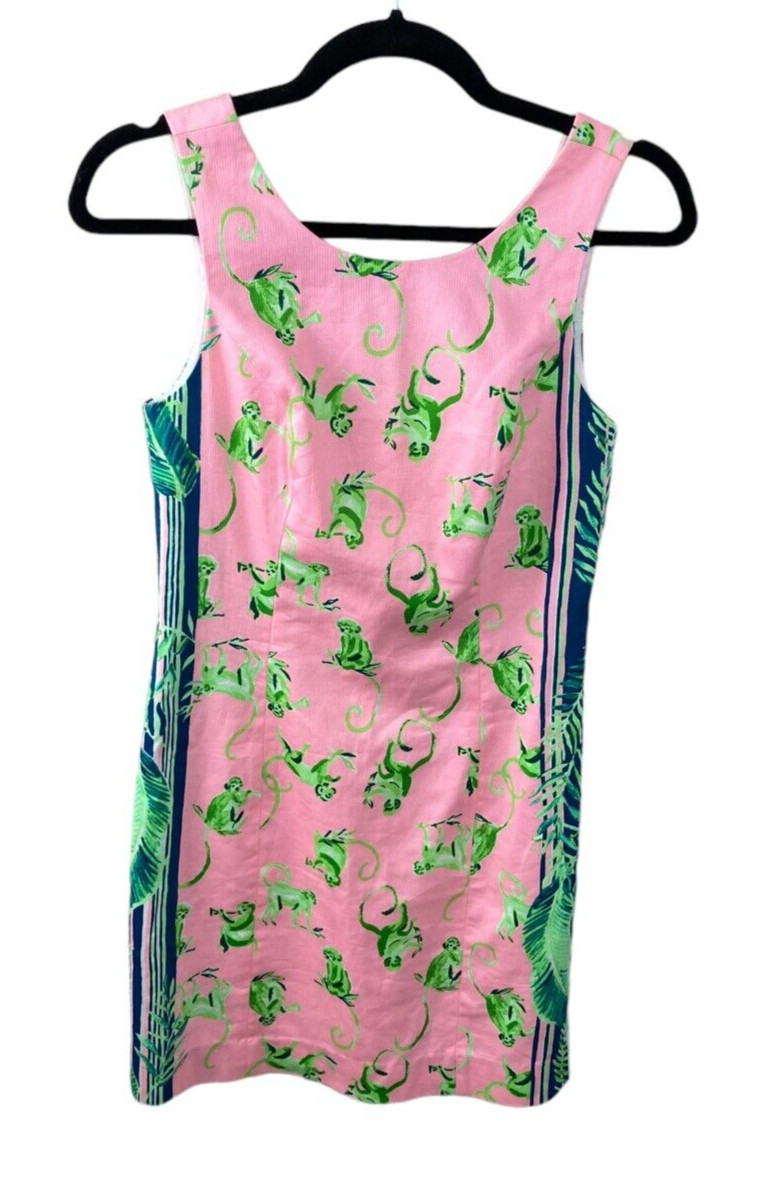 Vestido Lilly Pulitzer Mila Elastizado Cambio Rosa Verde Mono Empresa Talla 00
