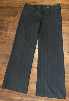 Matty M Black Pull On Striped Wide Leg Dress Career Pants Women's Size 10 |  eBay