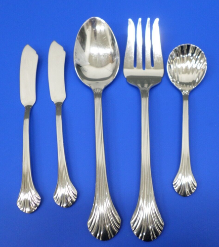 5 Gorham GRANDE QUINTETT glänzend 18/8 Edelstahl Besteck HERBERGE SERVIERTEILE