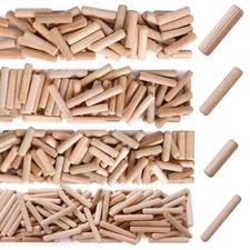 100Pcs Wooden Dowel Pins Kit 5/16" x 3-5/32 Inch Small Fluted Wood Dowels Peg...