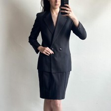 Gianni Versace Couture vintage 90s gray blazer and skirt suit set 42