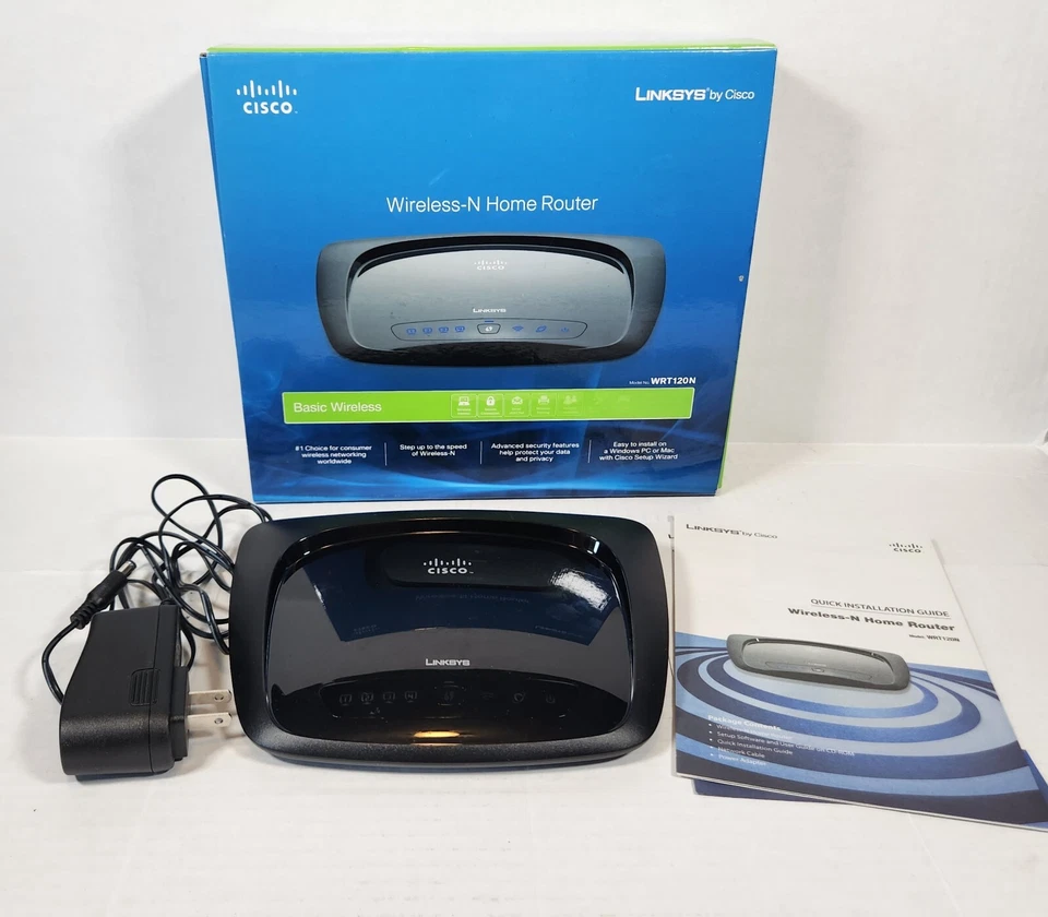 Linksys by Cisco Wireless-N Home Router Model WRT120N 4-Port 10/100 Ethernet - Image 2 of 4