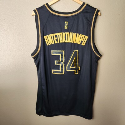 Bucks Nike Gold Edition Embroidered Giannis Antetokounmpo