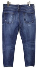 DOLCE & GABBANA Martini Jeans Uomo (EU) 50 Slim Fit Ripped Whiskers Faded Blue
