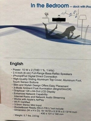 Onkyo Wireless Music System Wi-Fi, Air-Play, Alarm, iPod Dock ABX