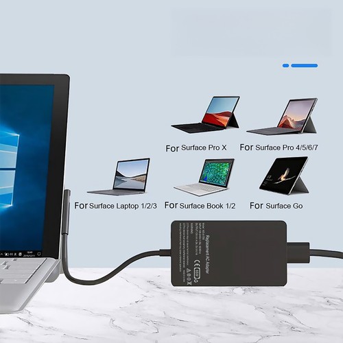 65w Power Supply Charger 1706 With Durable AC Cable For Surface Book 1/2/3 - Afbeelding 11 van 12