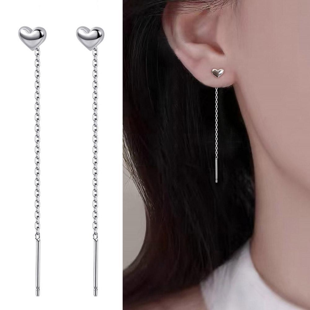 Love Ear Wires Heart Tassel Drop Earrings Female Design T7N7