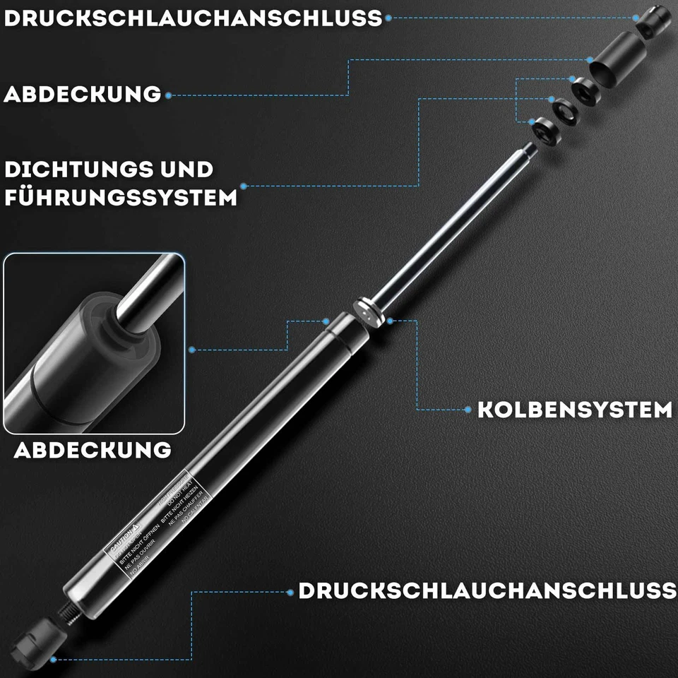 2x Gasfeder Heckklappe Dämpfer 500mm 500N für VW Golf IV 1J Passat Variant 3B - Bild 4 von 4