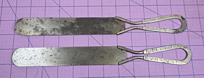Antique Ice Cream Parlor Knifes metal 12'' long - Otis F Lake and Floete Lumber