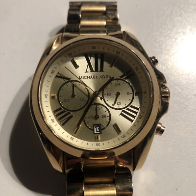 Michael Kors MK8077 Runway Gold-Tone Chrono 45mm Men display picture 3