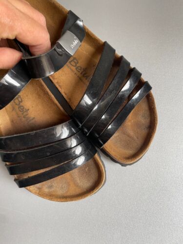 Sandalias Birkenstock Betula Birmania charol negro tiras deslizables Reino Unido 4,5 eur 37 - Imagen 3 de 18