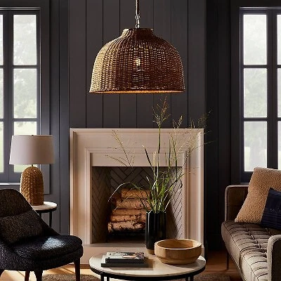 Large Seagrass Pendant Table Lamp Brown Threshold designed with Studio McGee