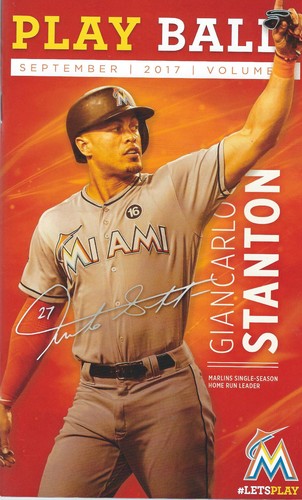 Miami Marlins Program - Giancarlo Stanton from Sept 30, 2017 Game