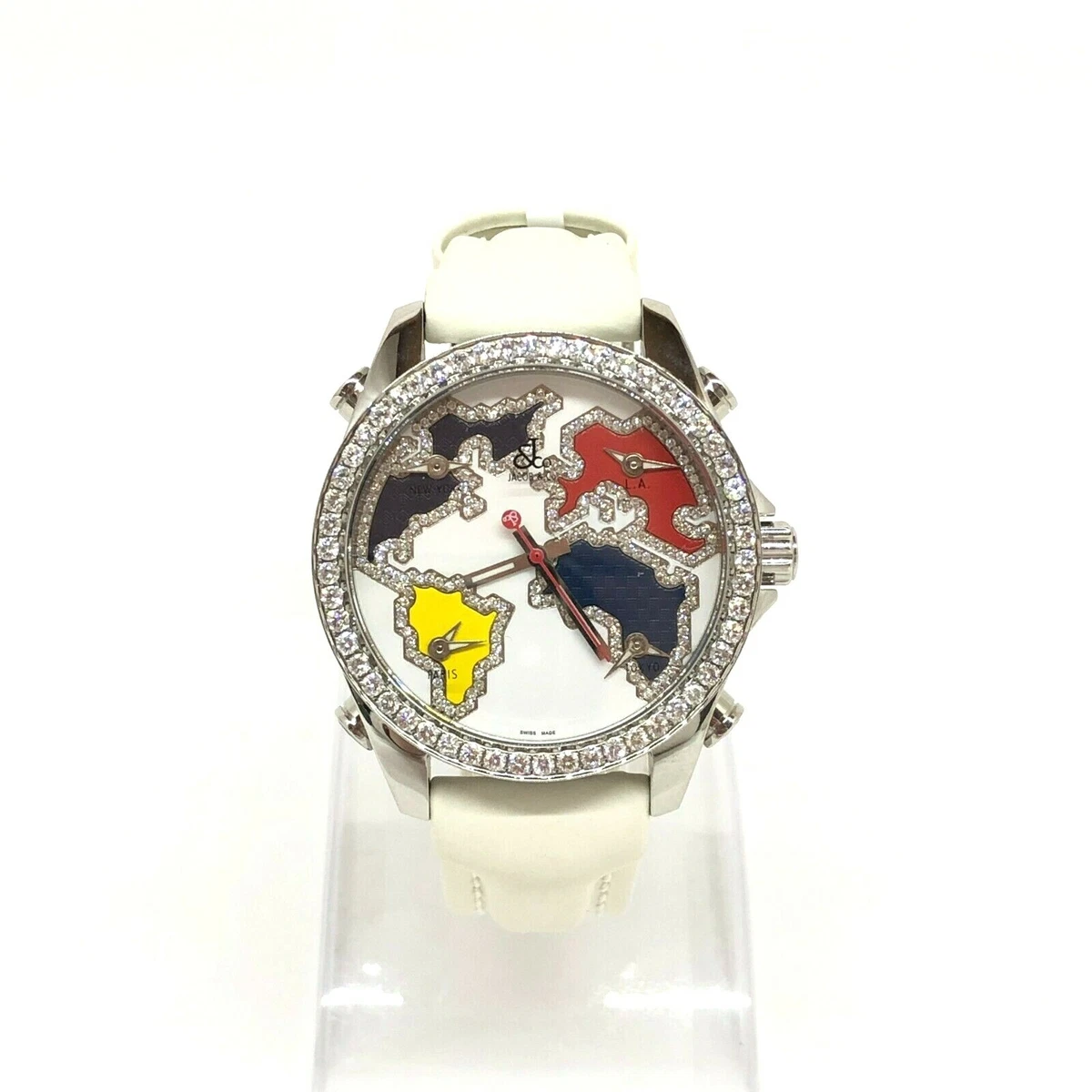 Jacob Co Five Time Zone Watch with Diamonds MSRP 17 300