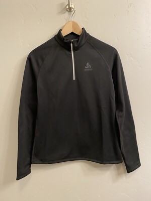 Odlo NWT Women s Sz Small Black Besso 1/4 Zip Performance Mid-Layer Sweatshirt