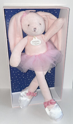Doudou et Compagnie Paris Ballerina Bunny Plush Baby Infant Toy Pink 12'' NEW NIB