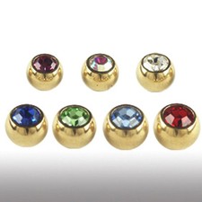 2et SET 1,6mm Gold Piercing Schraub Kugel Kri...