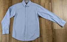 Chaps Boys Youth Button Up Dress Casual Formal Shirt Oxford Blue Sz 12