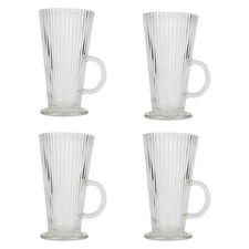 Latte Glass for Coffee 15cm x 8cm Clear X 4