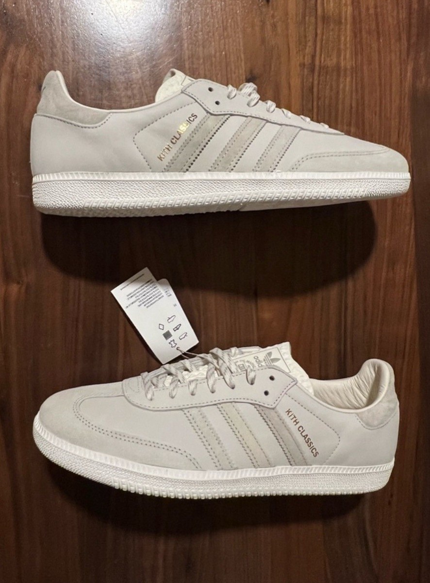 Kith Classics for adidas Originals Samba Cloud White/Orbit Grey Men Sz 6.5/Wom 8 Kith Classics adidas Originals Samba Cloud White/Orbit Grey  main image 3