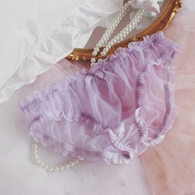 Mens Underwear Sissy Floral Lace Pouch Panties Bikini Brief Sheer Mesh Knickers