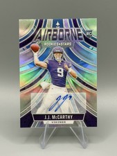 2024 Rookies And Stars JJ McCarthy Airborne Silver Auto /99 Vikings SSP