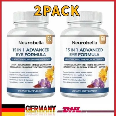 2-Pack Neurobella 15 In 1 Advanced Eye Formula, Eye Vitamin & Mineral Supplement