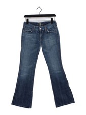 7 For All Mankind Women's Jeans W 28 in Blue 100% Cotton Flared