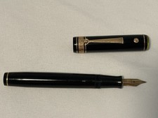 Wahl Eversharp Fountain Pen 14k Medium Nib 7 Black w/Deco Band