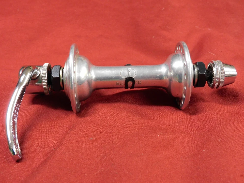 Vintage 70's New Old Stock Shimano 600 HB-6101 Silver 36 Hole Front Hub & Skewer - Image 2 of 4