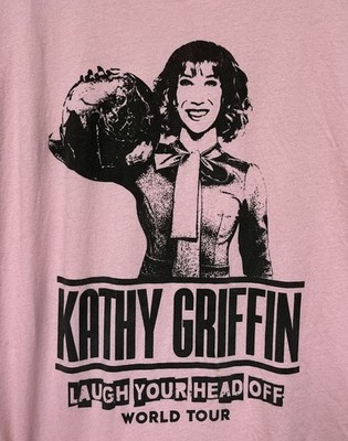 Kathy Griffin Shirt XL ''Laugh Your Head Off'' World Tour Graphic T-Shirt Pink