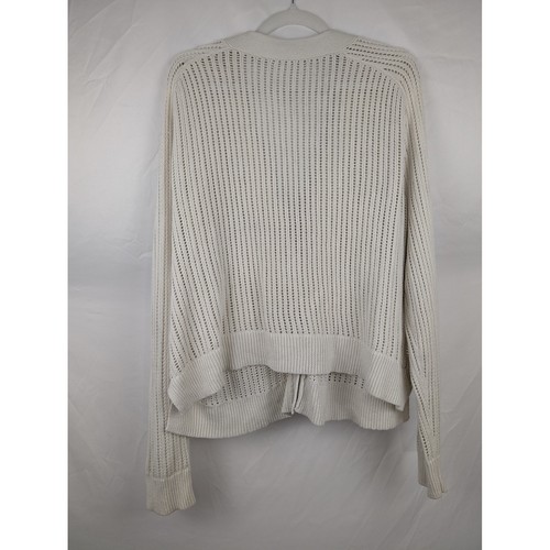 Vintage Fisherman Chunky Loose Knit Button Cardigan Size M Cream Preppy Classic - Picture 7 of 10
