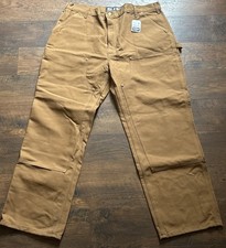 NWT Carhartt Loose Fit Firm Duck Double Front Utility Work Pants 42x30 BRN B01-M