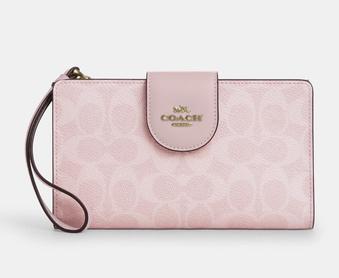NWT Coach Phone Wallet In Signature Canvas CW780 in Powder