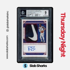 2019 PANINI NT CLG RJ BARRETT COLLEGE MTLS. BRAND LOGO RED ROOKIE AUTO /2 BGS 9