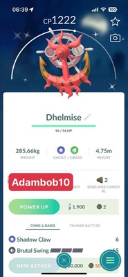 #ad Pokémon Go Shiny Dhelmise Mini PTC OR Trade 1 Million Stardust $5.90