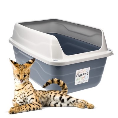 Katzenklo XXL mit hohem Rand Katzenklo für große Katzen Klo offen Katzen WC