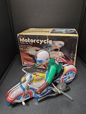 1960's Tin Toy Wind-Up Motorcycle with Box Harley Indian MS702