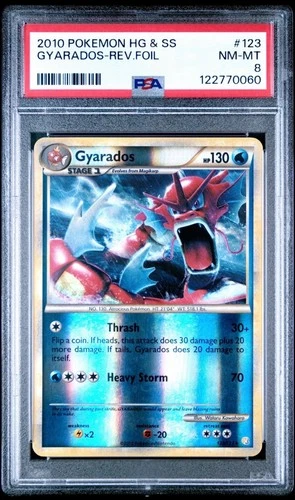 Pokemon TCG Gyarados Heart gold Soul Silver PSA 8 Reverse Holo