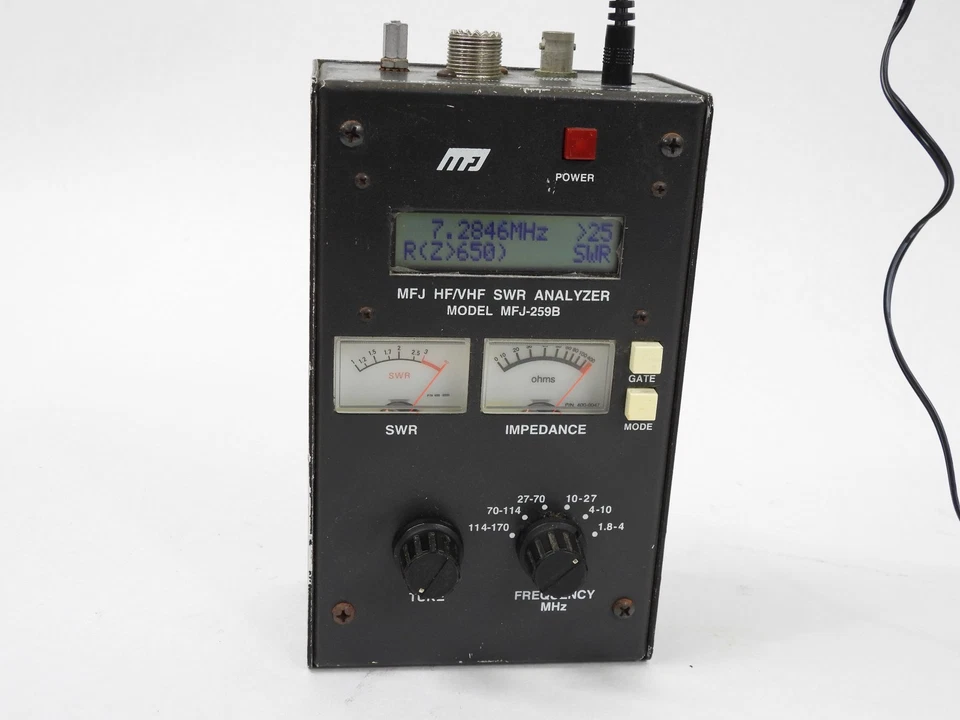 Analizador de antena MFJ-259B radioaficionado HF VHF SWR (funciona, viene con fuente de alimentación) Foto 2 de 4