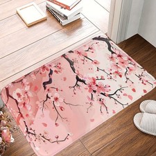 1x Soft Blossom Floral Floor Mat Plush Cushioned Non-Slip Bath Indoor Thick Mat