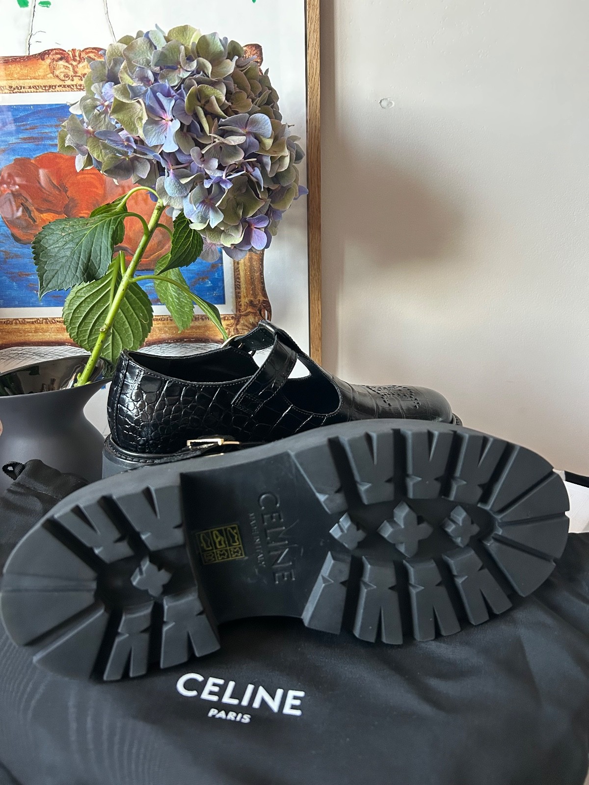 Authentic Fashion CELINE Bulky Triomphe Perforated Croc Babies , £1000! image 8