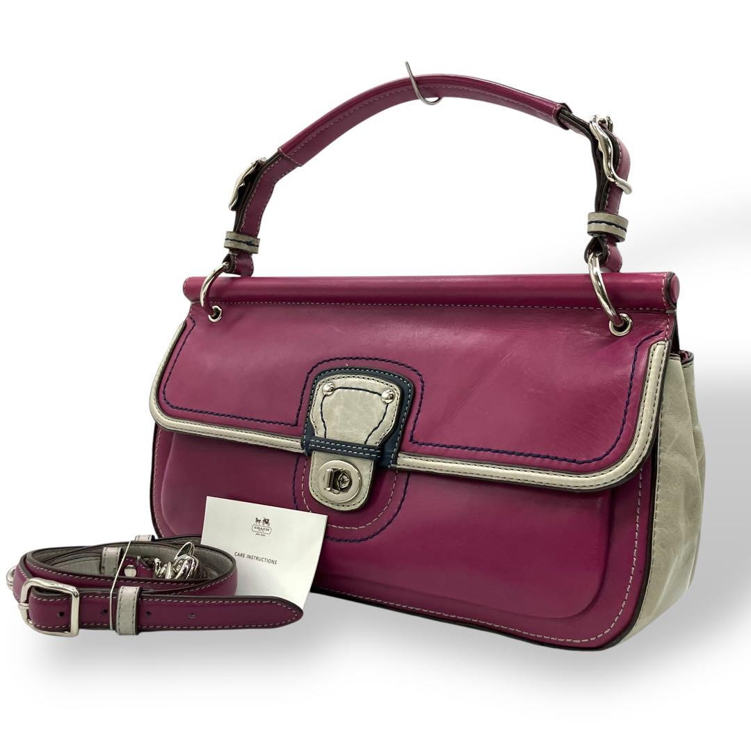 Y2K Coach Glitter 2-Way Bag Purple Shoulder Bag Designer Handbag