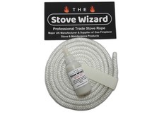 The Stove Wizard White Stove Rope Kit 12mm x 2.5m with Large 50ml Adhesive for