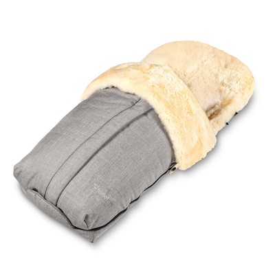 Fellhof Kinderwagenfellsack Fußsack CORTINA black-melange NEU