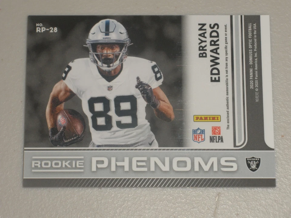 2020 Donruss Optic Rookie Phenoms Silver Prizm Jersey #28 Bryan Edwards RC - Image 2 of 2